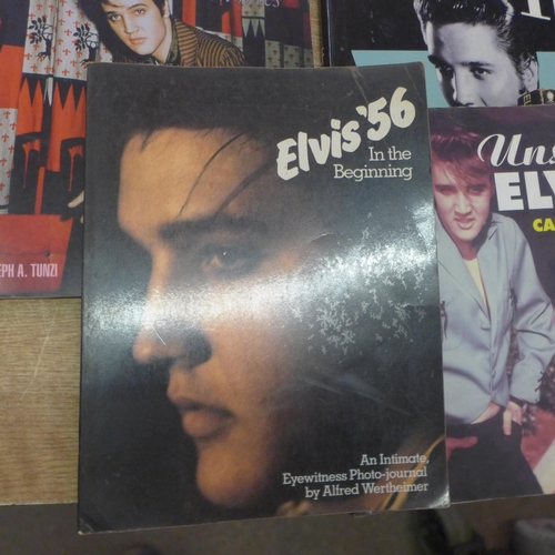 2134 - A quantity of Elvis Presley paraphernalia including books and magazines such as 'Elvis' The Official... 