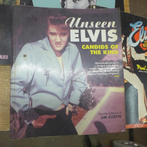 2134 - A quantity of Elvis Presley paraphernalia including books and magazines such as 'Elvis' The Official... 