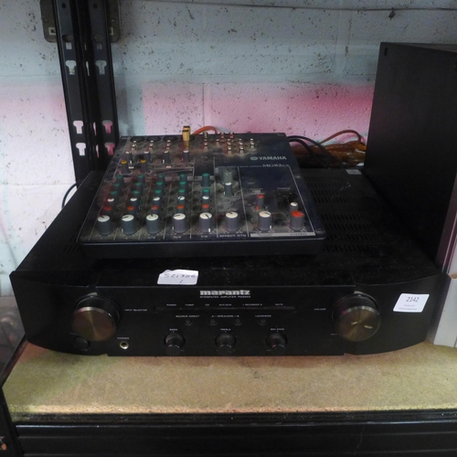 2142 - A Yamaha mixing console (MG82CX), a Marantz amp (PM5003), 230v and a pair of Wharfedale Vadus 400 sp... 