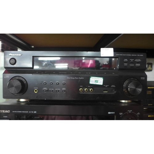 2163 - A quantity of stereo equipment including a Pioneer VSX-918V audio/video multi channel receiver, a Te... 