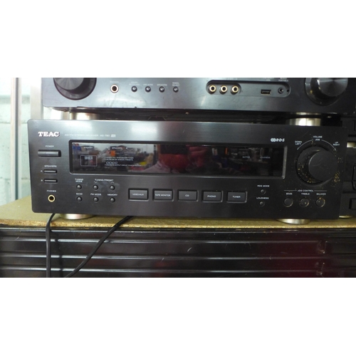 2163 - A quantity of stereo equipment including a Pioneer VSX-918V audio/video multi channel receiver, a Te... 