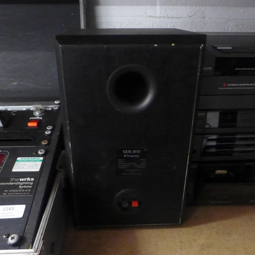 2164 - Stereo equipment including a Philips FP455 full automatic Tangential record player, a Philips FR int... 