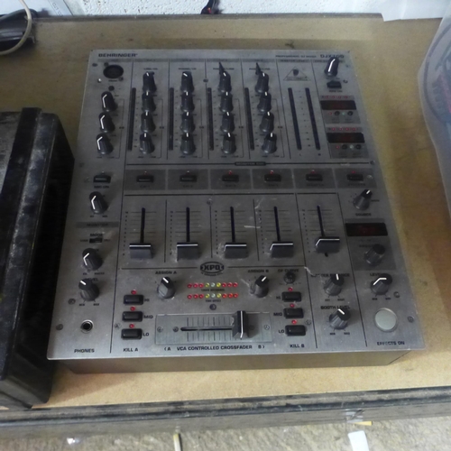 2168 - A quantity of stereo equipment including a Behinger DJX700 professional DJ mixer, a Numark CDN-34 pr... 