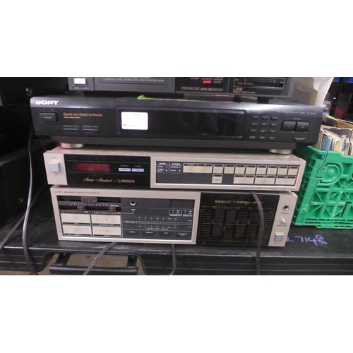 2172 - A quantity of stereo equipment including a Sony ST-SE200 FM stereo/FM/AM synthisiser tuner, a Philip... 