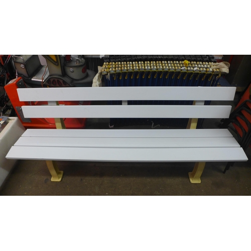 2201 - A large Upvc garden bench - length 196cm