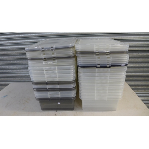 2335 - 20 Wham plastic storage boxes with lids (35 x 55cm)