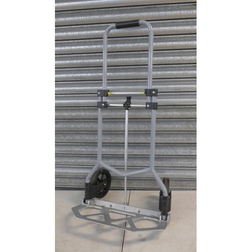 2336 - A Clarke Strong-Arm folding metal sack trolley and one otehr folding metal sack trolley