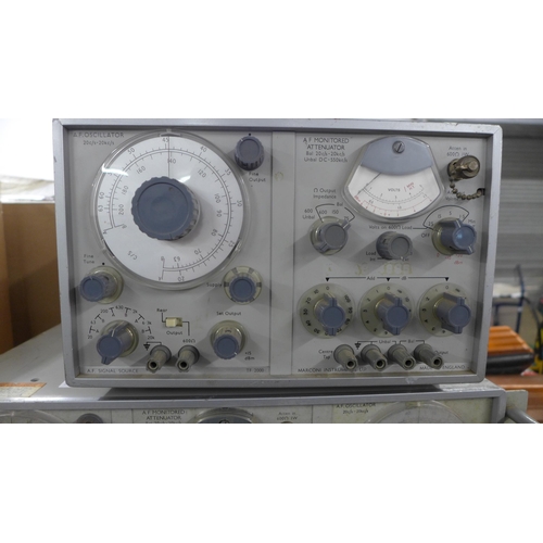 2354 - A Marconi Instruments TF2330A wave analyser, a Marconi Instruments AF oscillator/monitored attenuato... 