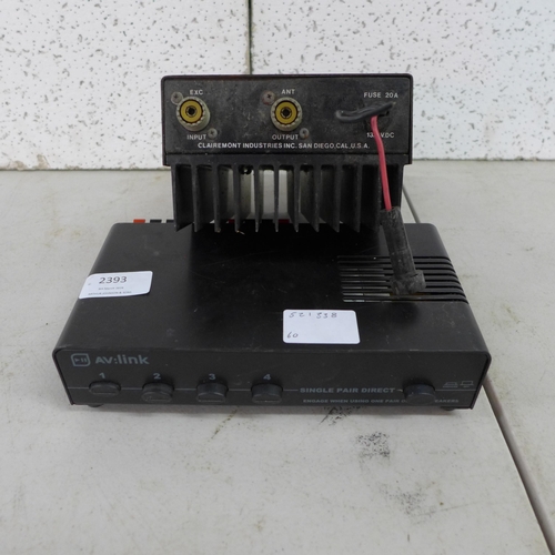 2393 - A Clairmont Industries 20a linear amplifier and a single pair direct AV link