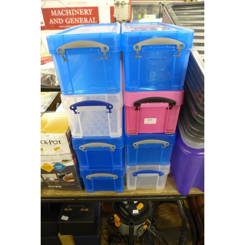 2404 - 8 Really Useful storage boxes (16 x 40cm)