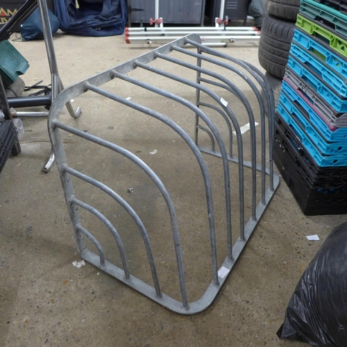 2420 - A galvanised metal hay rack