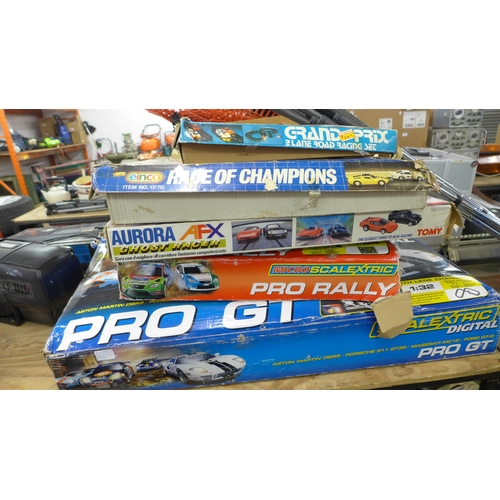 2452 - A collection of Scalextric and other slot racing game sets including Scalextric Digital Pro GT, Micr... 