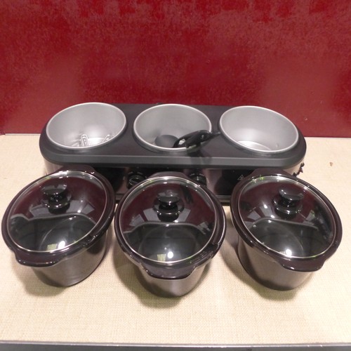 3027 - Mpl Triple Cooker Grey   Slow Cooker - Damaged Side Casing,  (314-102) *This lot is subject to vat