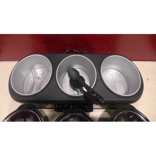 3027 - Mpl Triple Cooker Grey   Slow Cooker - Damaged Side Casing,  (314-102) *This lot is subject to vat