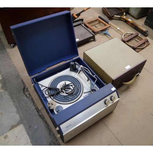 278 - A vintage Ecko record player and box of records