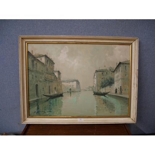 298 - Maud Isabel Maraspin (American 1867-1939), Venetian canal scene, oil on canvas, framed