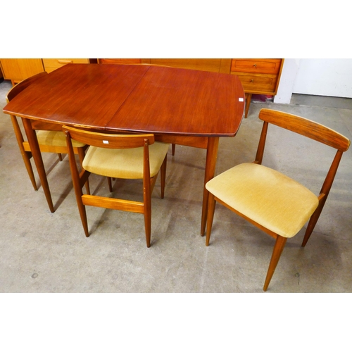 3 - A White & Newton teak extending dining table and four chairs