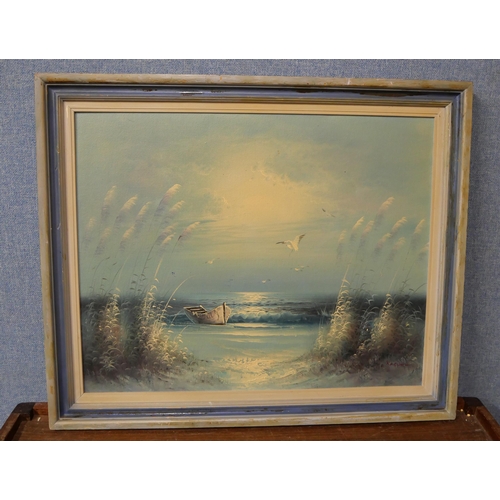 318 - * Kasper, coastal landscape, oil on canvas, framed