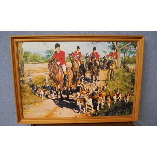 319 - M. Greensmith, fox hunting scene, oil on canvas, framed