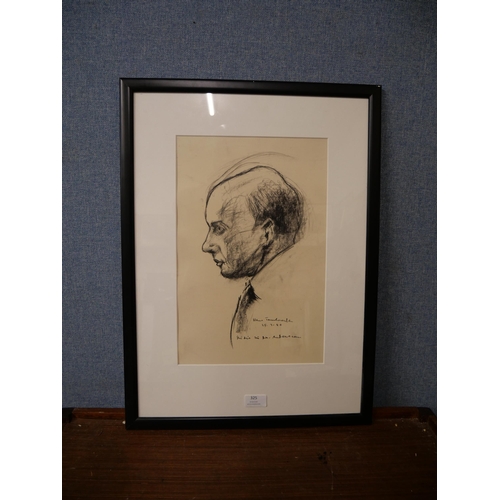 325 - Dutch School, portrait of a man pencil and charcoal, indistinctly signed, framed