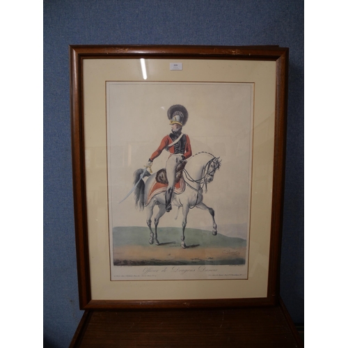 326 - A set of four regimental cavalry prints, framed