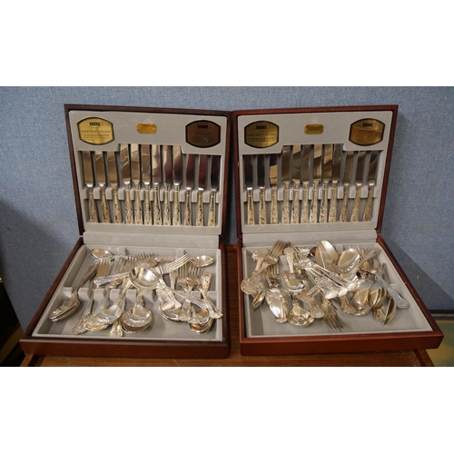 329 - Two cased Viners Kings Royale canteens of cutlery