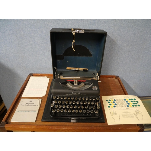 332 - A cased Imperial, Good Companion Model T typewriter