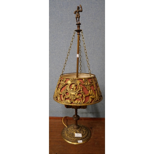 335 - An Italian gilt metal table lamp