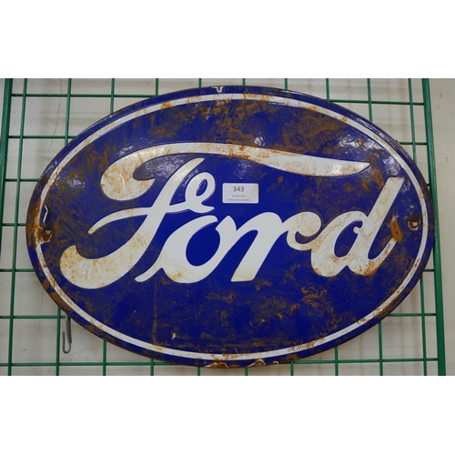 343 - An enamelled metal Ford advertising sign