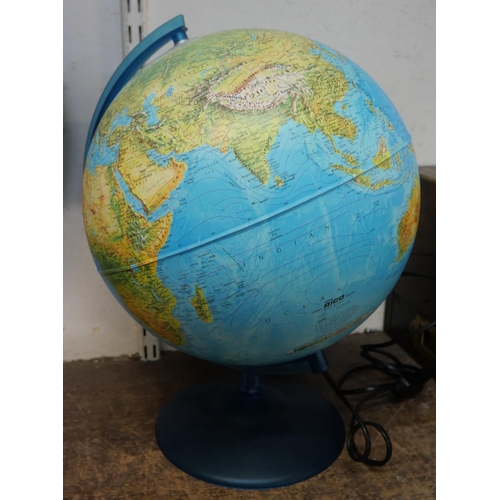 375 - A desk top illuminated terrestrial globe