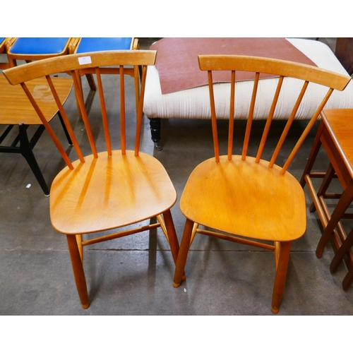 42 - A pair of beech kitchen chairs