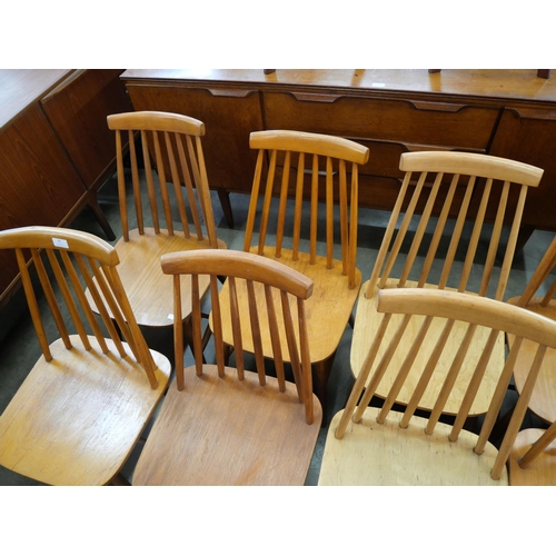 55 - Ten beech kitchen chairs