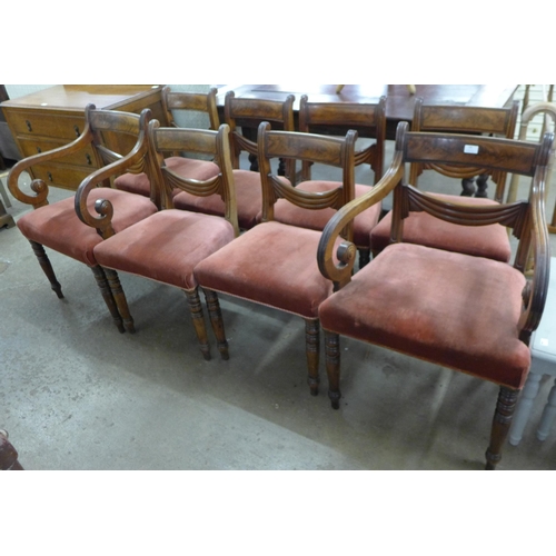 93 - A set of eight George IV mahogany dining chairs