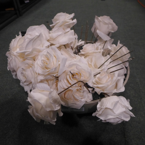 3285 - Roses In Ceramic Bowl     (315-227) *This lot is subject to VAT