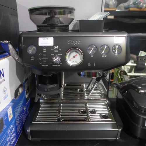 3321 - Sage Barista Express Impress Coffee Machine - Model     Ses876Bss4Guk1, Original RRP £539.99 + VAT (... 