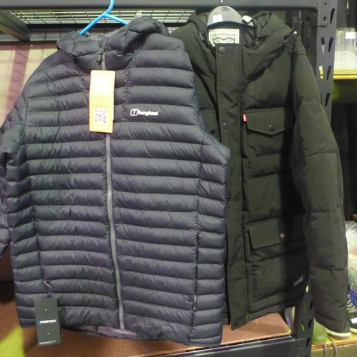 3397 - Black Levi Strauss & Co. jacket (size large) and Berghaus black puffer jacket (size X Large) * this ... 