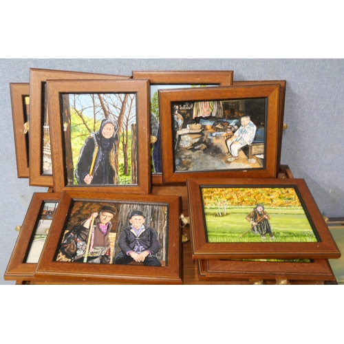 322A - Twelve assorted portraits, oils , framed