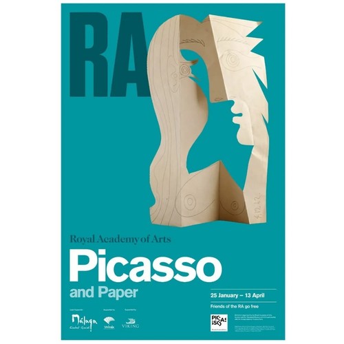 320D - A Picasso Royal Academy exhibition poster, Picasso and Paper, unframed