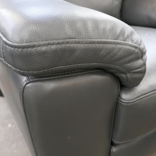 1306 - Grace Grey Leather power Recliner armchair, Original RRP £516.66 +VAT (4197-49) *This lot is subject... 