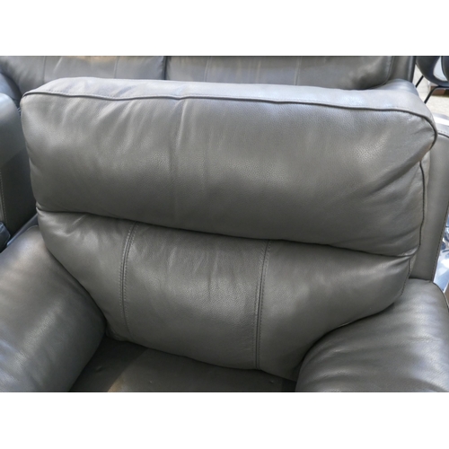 1307 - Grace Grey Leather power Recliner armchair, Original RRP £516.66 +VAT (4197-48) *This lot is subject... 