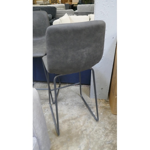 1436 - A pair of dark grey Hanna barstools