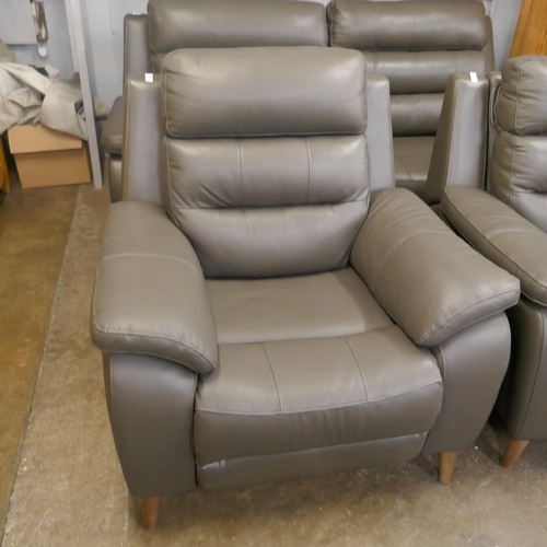 1476 - Ava Leather Recliner Storm Grey, Original RRP £549.99 +VAT (4197-1) *This lot is subject to VAT