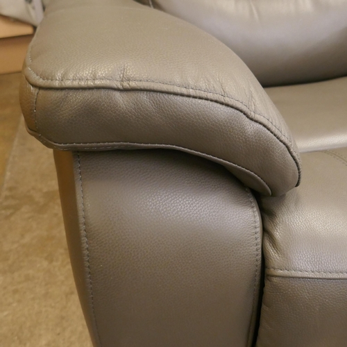 1476 - Ava Leather Recliner Storm Grey, Original RRP £549.99 +VAT (4197-1) *This lot is subject to VAT