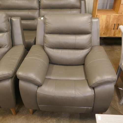 1477 - Ava Leather Recliner Storm Grey , Original RRP £549.99 +VAT (4197-2) *This lot is subject to VAT