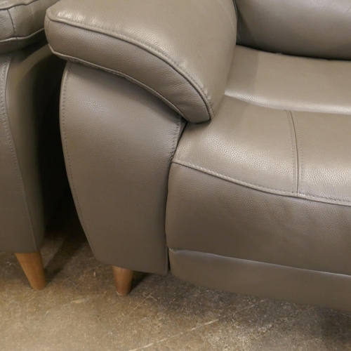 1477 - Ava Leather Recliner Storm Grey , Original RRP £549.99 +VAT (4197-2) *This lot is subject to VAT