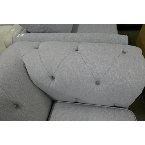 1387 - A grey upholstered Chesterfield loveseat