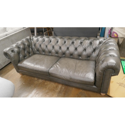 1398 - Allington 3 Seater Grey Leather Sofa , Original RRP £1666.66 +VAT (4197-41) *This lot is subject to ... 