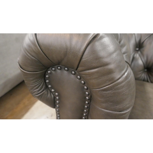 1398 - Allington 3 Seater Grey Leather Sofa , Original RRP £1666.66 +VAT (4197-41) *This lot is subject to ... 