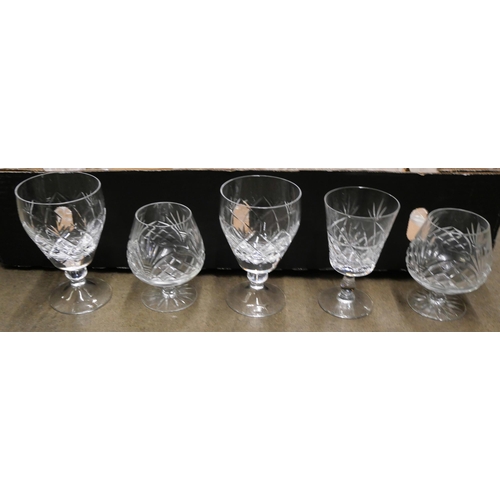 1125 - A box of mixed crystal decanters and glasses sets, two sets plus additional glasses **PLEASE NOTE TH... 