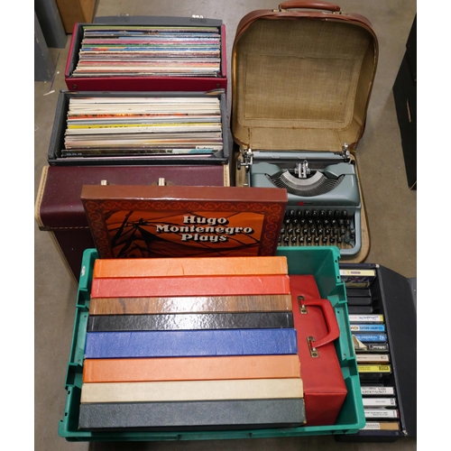 1134 - LP records, box sets of LP records, cassette tapes and a typewriter **PLEASE NOTE THIS LOT IS NOT EL... 